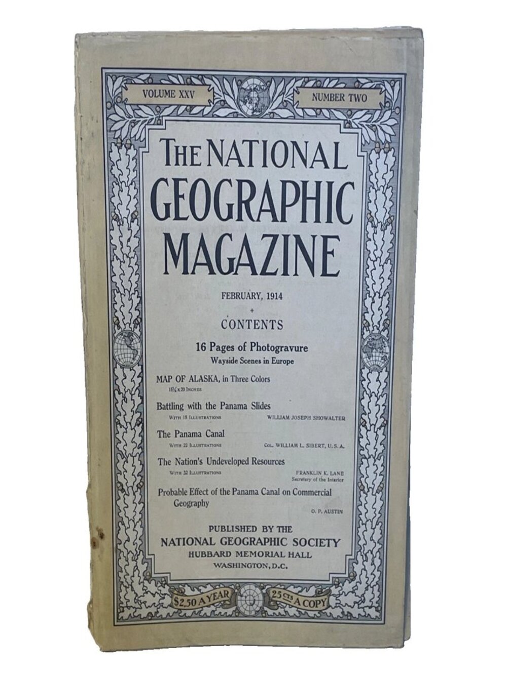 National Geographic Feb 1914 Vol 25 No 2 with Large Alaska Map Insert Mag
